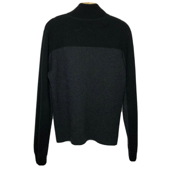 PRADA Zip Sweater Jacket Reversible 2-in-1 High Neck Wool Black Grey Men's L XL - Picture 6 of 7